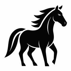 Horse black icon on white background.