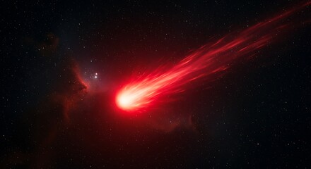 Fiery Meteoroid Streaking Across the Dark Cosmos A Celestial Event
