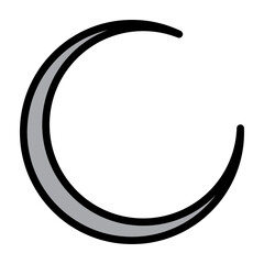 Crescent Moon Vector Filled Icon Design