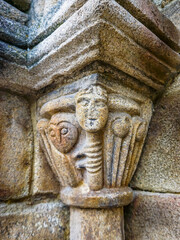 DETAIL OF THE ROMANESQUE CHURCH OF SANTIAGO IN ALLARIZ LOCATED IN THE OLD TOWN IN THE MAIN SQUARE