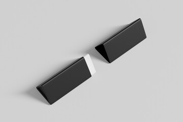 Luxury black trianglular box mockup, triangular paper tube packaging mockup, recyclable triangle stick container, Sustainable triangle cardboard paper Packaging, black paper tube cosmetic container