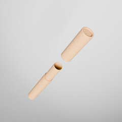 slim paper tube packaging mockup, cylindrical Incense paper tube box, Sustainable rigid cardboard paper Packaging, tall Joss Sticks packaging mockup, kraft paper stick twist up container mockup