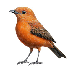 Vibrant Orange Bird Perched on a Branch Showcasing Detailed Feathers and Bright Coloration in a Nature Setting for Artistic and Wildlife Photos