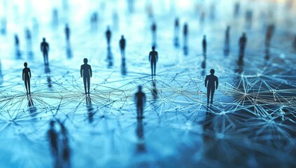 Visual representation of a network diagram featuring various people.