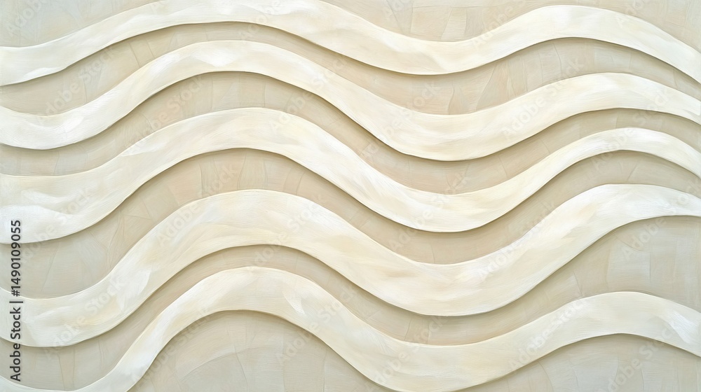 Aufkleber abstract beige wave pattern background texture design art soft cream waves image style light decor