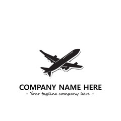 Plane silhouette logo company design vector illustration