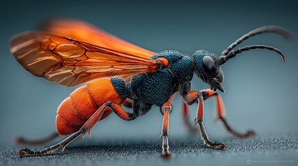 close up photo of wasp with beautiful colors