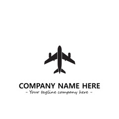 Plane silhouette logo company design vector illustration