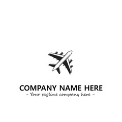 Plane silhouette logo company design vector illustration
