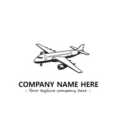 Plane silhouette logo company design vector illustration