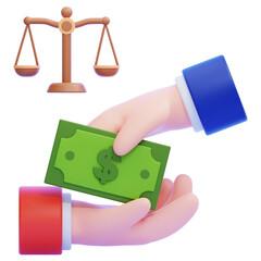 PNG 3D Fair Compensation Icon Isolated on a White Background