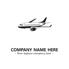 Plane silhouette logo company design vector illustration