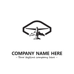 Plane silhouette logo company design vector illustration
