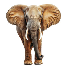 Fototapeta premium Majestic African elephant standing proud in vibrant natural habitat showcasing large ears, long trunk, and impressive tusks, symbol of wildlife conservation.