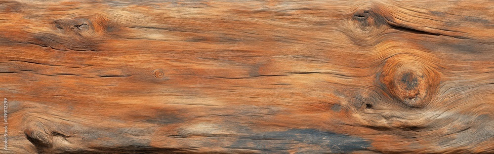 Poster Split Timber Surface With Clear Lines And Organic Cracks Creating A Rustic Natural Texture