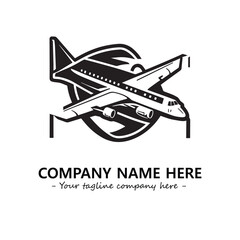 Plane silhouette logo company design vector illustration
