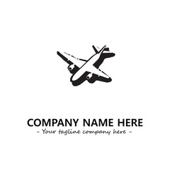 Plane silhouette logo company design vector illustration