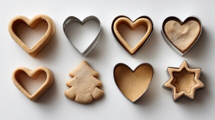 Obraz premium Baking cookie cutters and dough