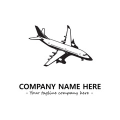 Plane silhouette logo company design vector illustration