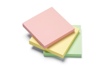 Fototapeta premium stack of colorful sticky notes isolated on transparent background.