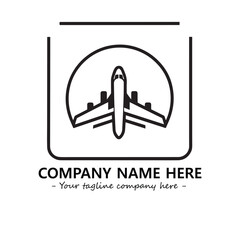 Plane silhouette logo company design vector illustration
