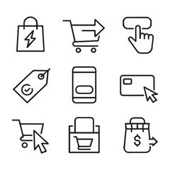 Buy Now Icon Set. E-commerce Icons Set for Online Shopping
