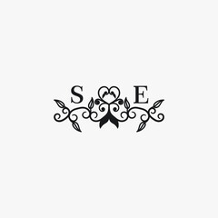 SE Initials Wedding Logo Vector Art  Icons  and Graphics