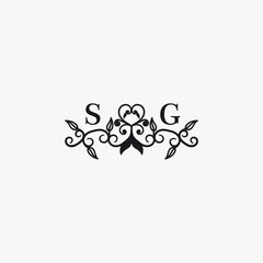 SG Initials Wedding Logo Vector Art  Icons  and Graphics