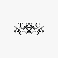 TC Initials Wedding Logo Vector Art  Icons  and Graphics