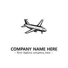 Plane silhouette logo company design vector illustration