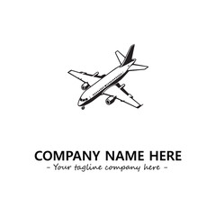 Plane silhouette logo company design vector illustration