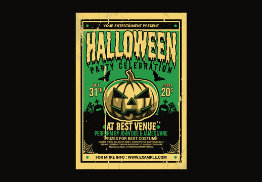 Halloween Party Flyer Retro