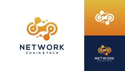 Link chain with molecule network vector design inspirations.