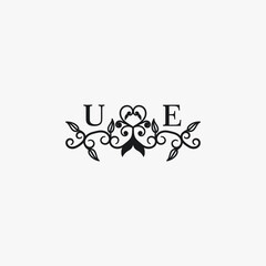 UE Initials Wedding Logo Vector Art  Icons  and Graphics