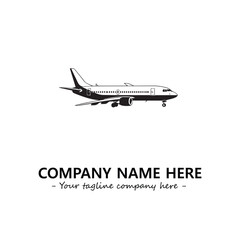 Plane silhouette logo company design vector illustration
