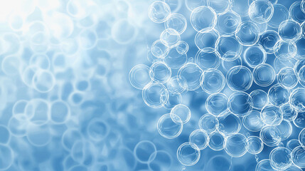 Circular patterns on a blue background illustrating fish gills oxygen exchange in abstract design