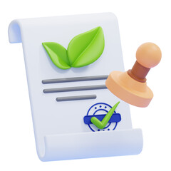 PNG 3D Sustainability Policy Document Icon Isolated on a White Background