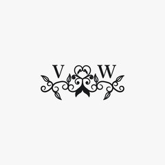 VW Initials Wedding Logo Vector Art  Icons  and Graphics