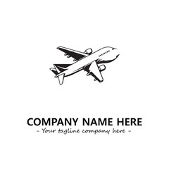 Plane silhouette logo company design vector illustration