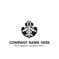 Plane silhouette logo company design vector illustration