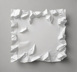 Obraz premium Single sheet of crumpled white paper isolated, white, pressure, creased