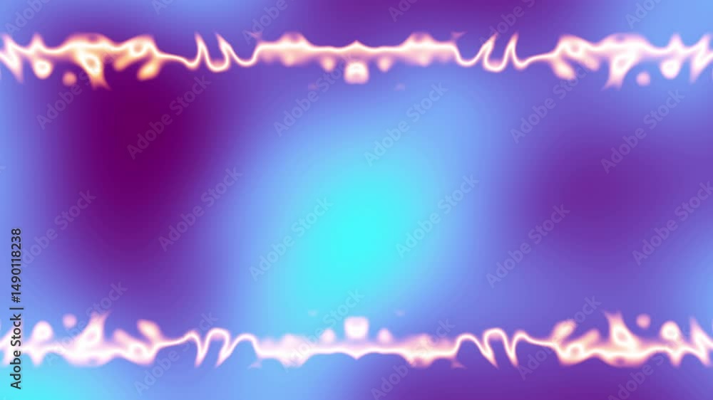 Poster simple digital lines fiery frame made symmetric flames with empty space in the center, ideal for tex