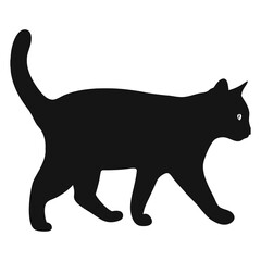 Elegant Black Cat Silhouette In A Modern Artistic Style