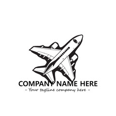 Plane silhouette logo company design vector illustration