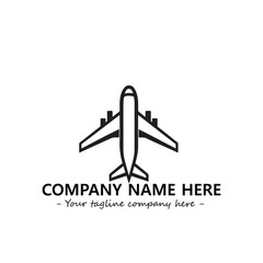 Plane silhouette logo company design vector illustration