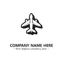 Plane silhouette logo company design vector illustration