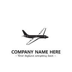 Plane silhouette logo company design vector illustration