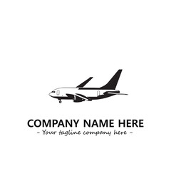 Plane silhouette logo company design vector illustration