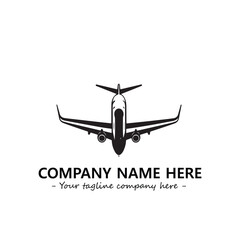 Plane silhouette logo company design vector illustration