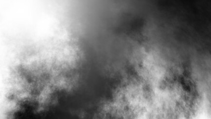 White fog or smoke on black background.	